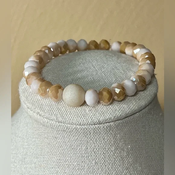 “Citrine Galaxy” Artisan Dangle Earrings & matching bracelet set - Picture 3 of 7